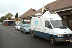 tv satelite vans -l NATIONAL MOTORCYCLE MUSEUM - nec birmingham - conference photography by john stephens photography and video - conference photography Birmingham 2006